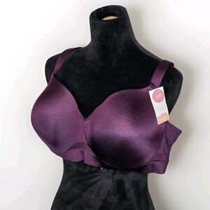 Cacique BrasComfort Bliss Lightly Lined Max Coverage Bra 44DD  Purple Satine